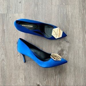 NICHOLAS KIRKWOOD 'Eden' Hexagon Plate Satin Pumps